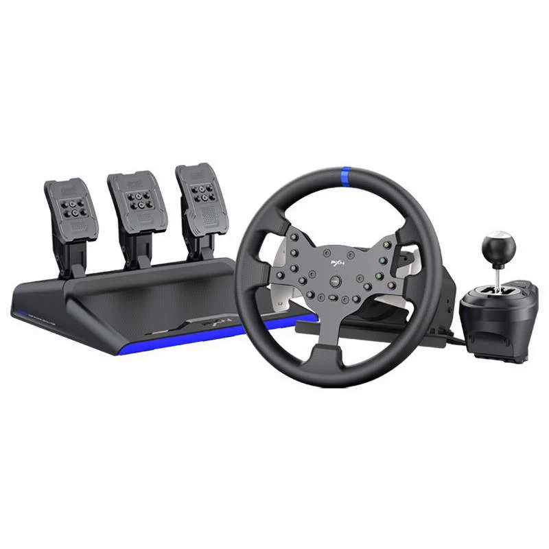 Volante Profesional PXN V99, Force Feedback, Volante Desmontable 300mm, Pedales Hall Effect-0
