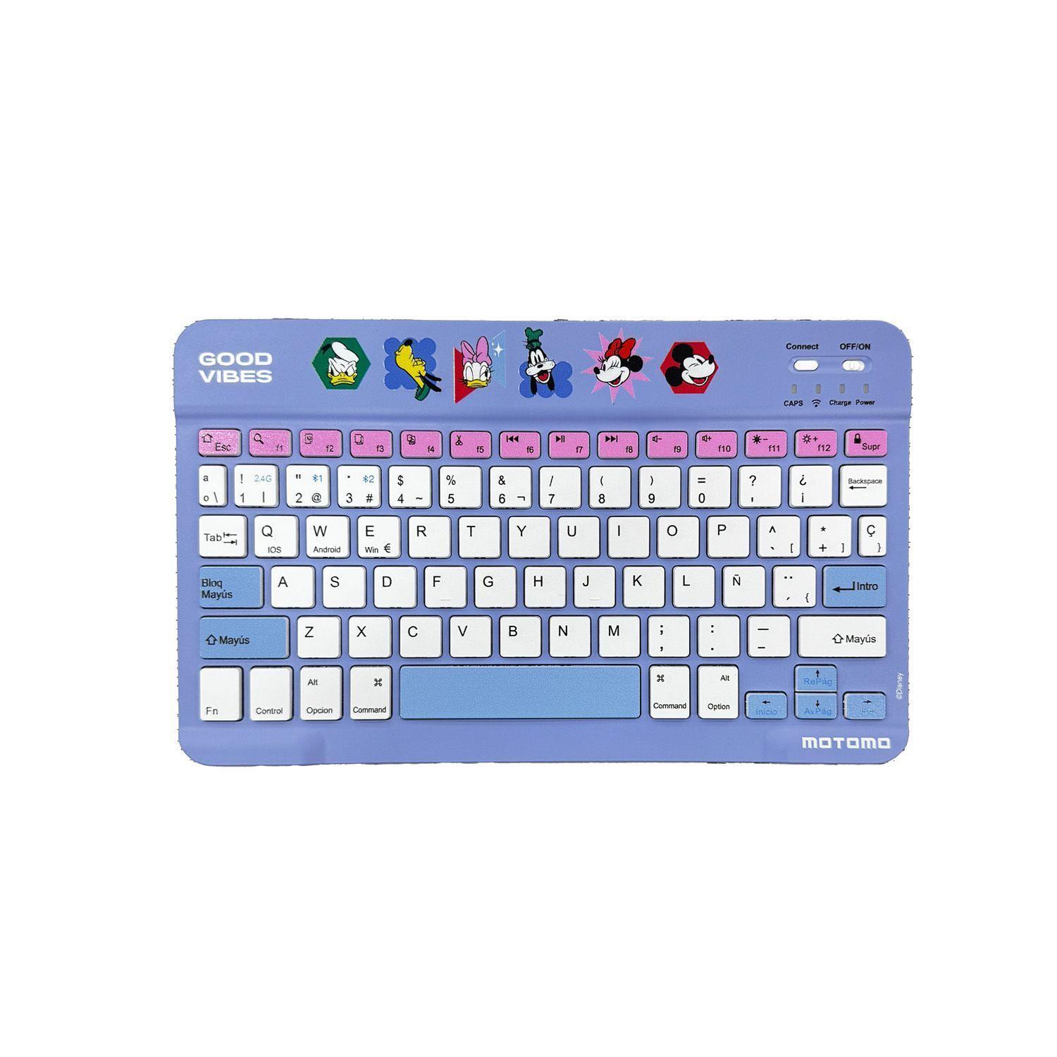  Kit Teclado y Mouse Inalámbrico Motomo Minnie Good Vibes, Bluetooth, Color Morado -2