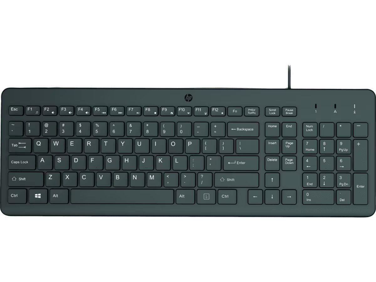 Teclado con Cable HP 150, Color gris-0