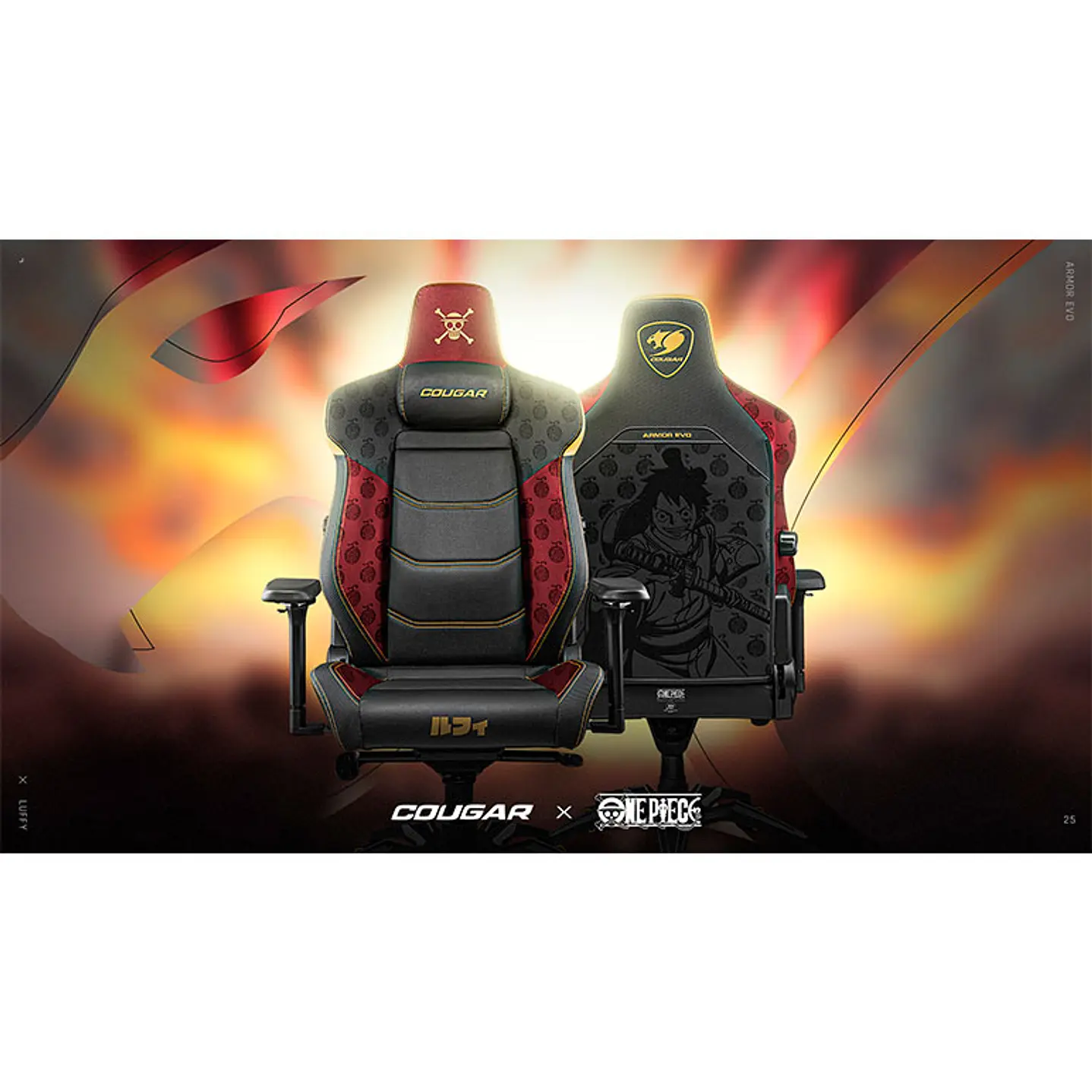 Silla Gamer Profesional Cougar Armor EVO Luffy Edici n Limitada One Piece Soporte Lumbar 4 V as-2