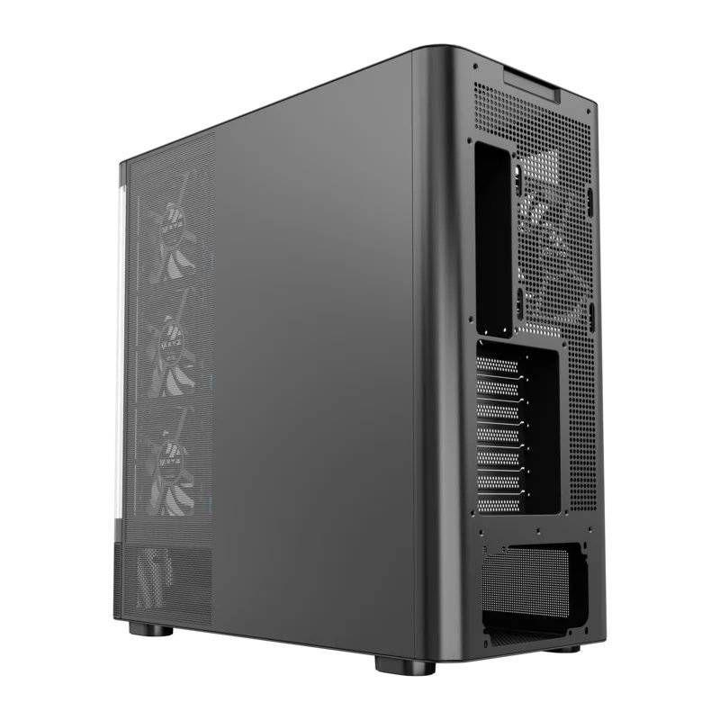 Gabinete Gamer XYZ Quantum PRO, Vidrio Curvado, Pantalla LCD, Incluye 4 Ventiladores ARGB, Negro-4
