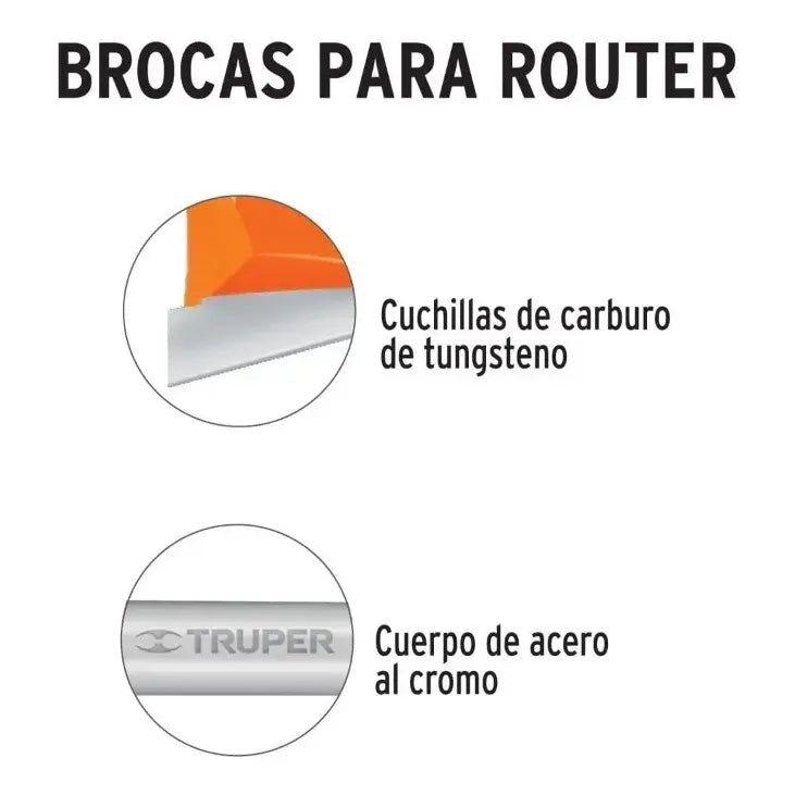 Fresa Para Router, Media Caña, 1/4  - Truper-2