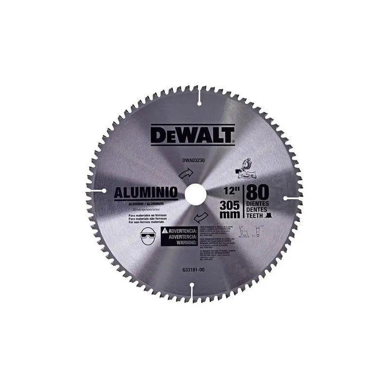 Disco Sierra 12'' 80t Para Aluminio Dewalt Dwa03230 Gris-0
