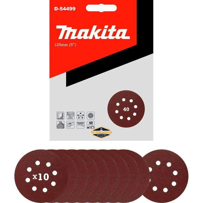 Lijadora Roto Orbital 125mm Makita M9204b + 10 Lijas G-40 Turquesa 50/60 Hz-1