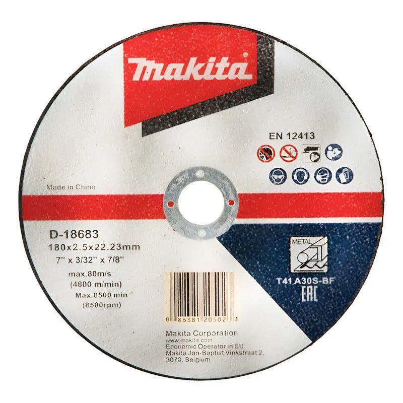 Set 10 Discos Corte Metal Recto 7''x2,5mm D-18683 Makita Azul Claro-0