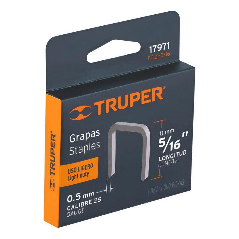Grapas 5/16 Pulgadas X 1000 Piezas Truper Et-21-5/16 17971 Unico-0