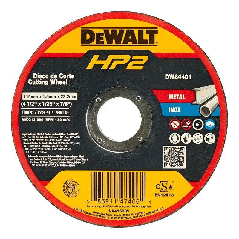 Pack 10 Discos Corte Metal/inox 4-1/2x1mm Hp2 Dw84401 Dewalt Amarillo-0