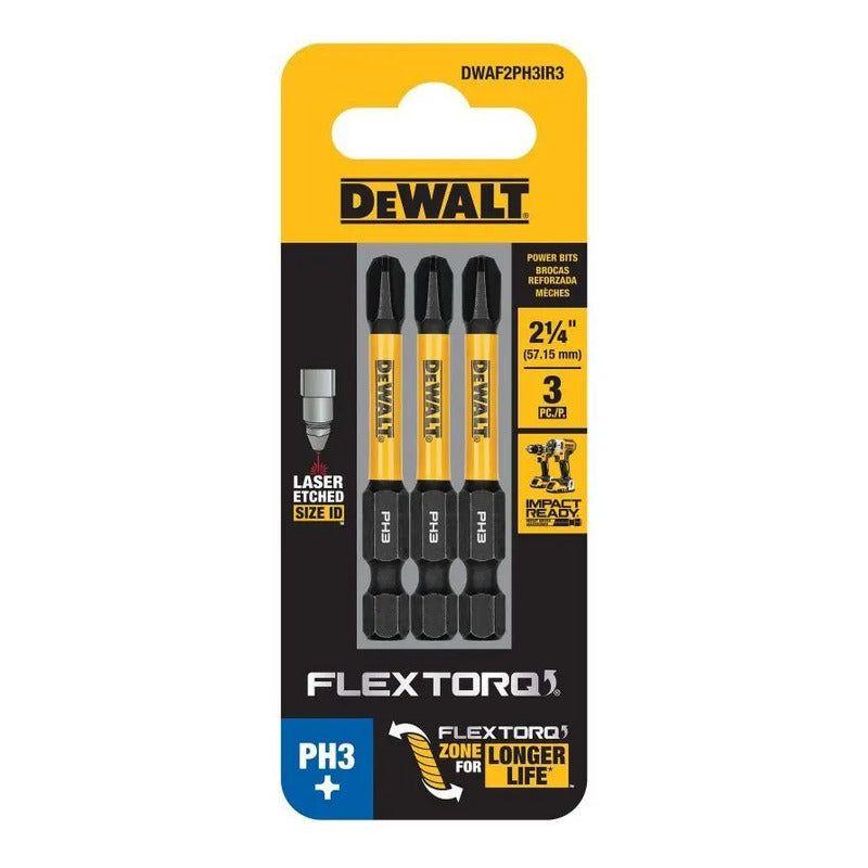 Set 3 Puntas Phillips 2-1/4 Flextorq® Dewalt Dwaf2ph3ir3-0