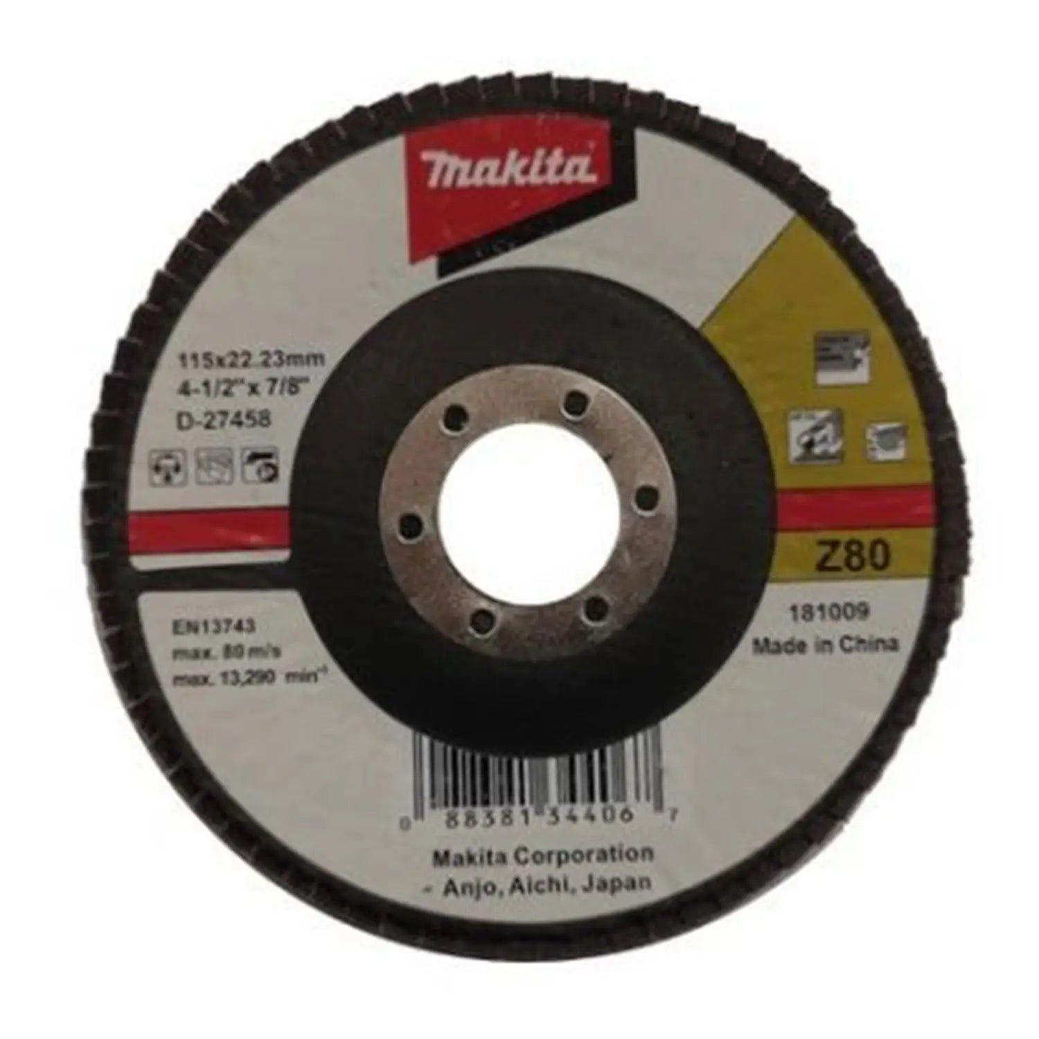 Disco Traslapado 115 Gr80 Zircon - Makita D-27458 Metal/inox Azul Petróleo-1