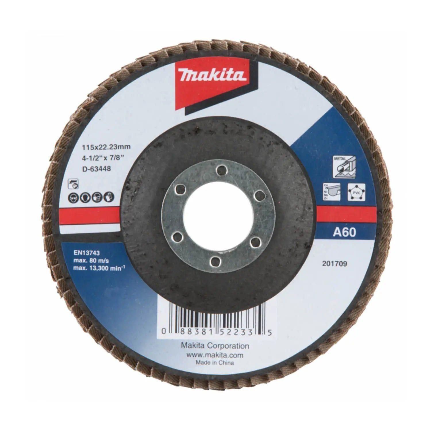 Disco Traslapado Metal 4-1/2' Gr60 Óx. Alum. Makita D-63448 Bordó-1