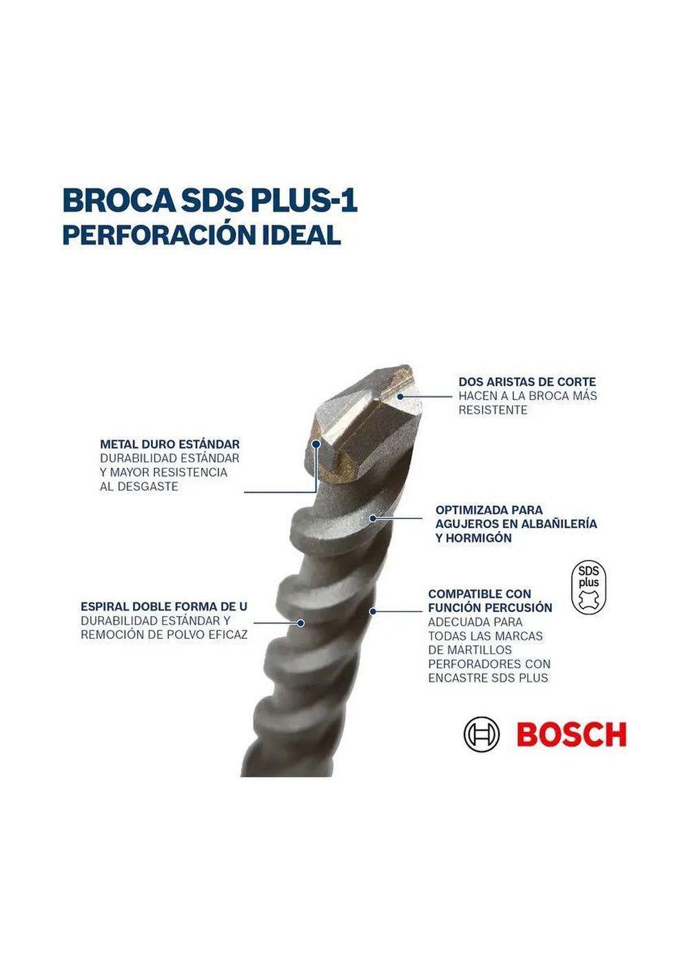 Broca Sds-plus-1 - 2 Aristas - 8x50x110mm - Bosch Talla Unic-2