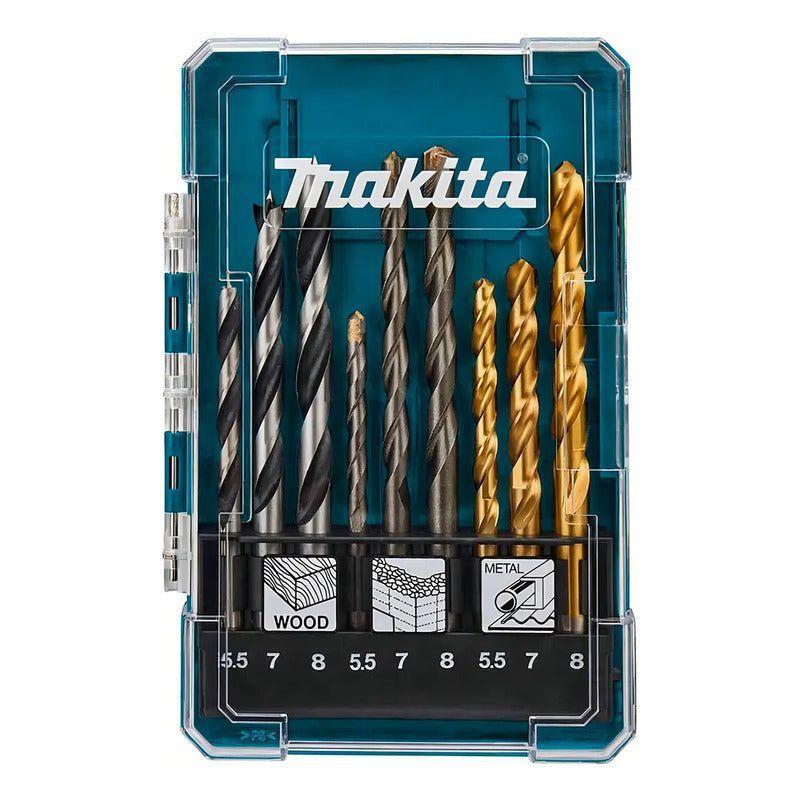 Set 9 Brocas Metal Madera Concreto Makita D-71978-2