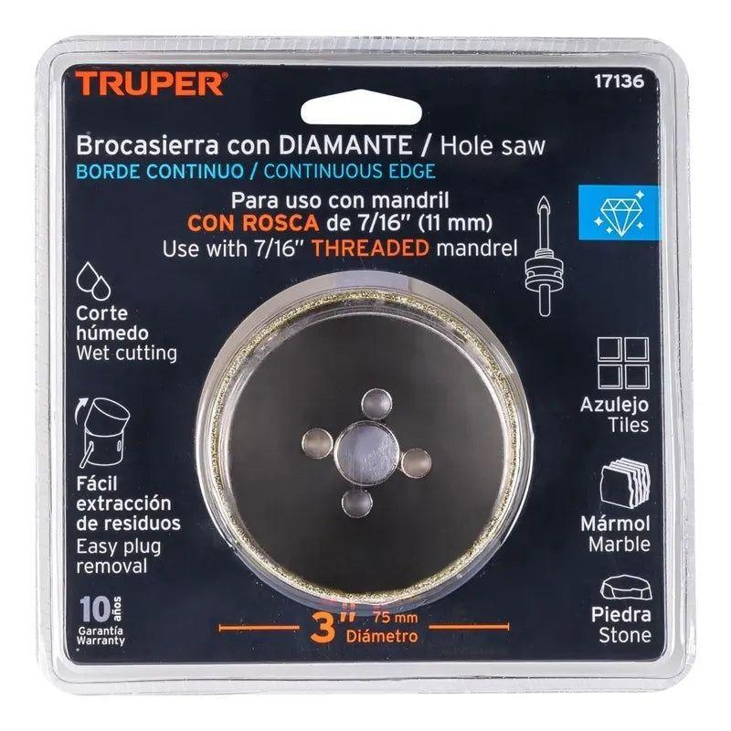 Sierra Copa Diamantada Para Cerámica/azulejo 3 PuLG - Truper-3
