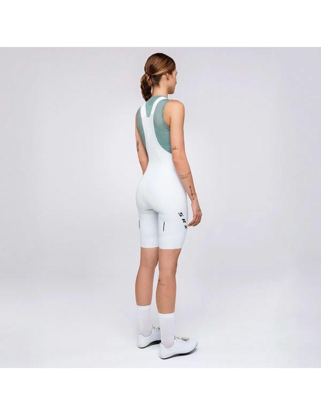 Calza Short Ciclismo con tirantes Suarez Hard White W-2