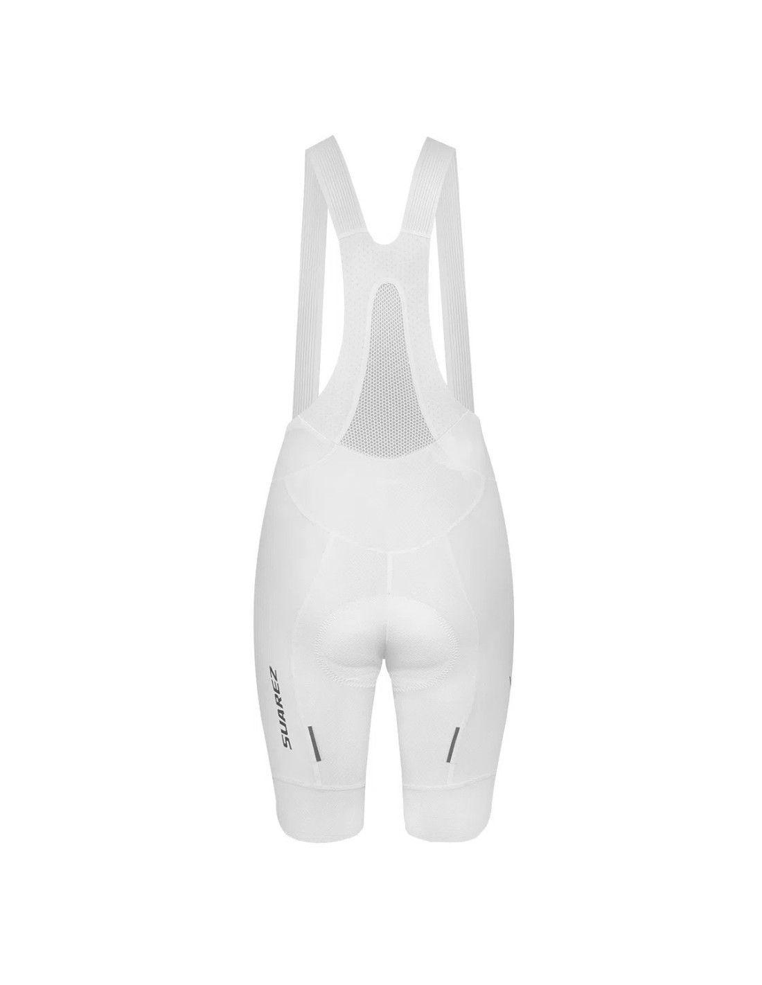 Calza Short Ciclismo con tirantes Suarez Hard White W-4