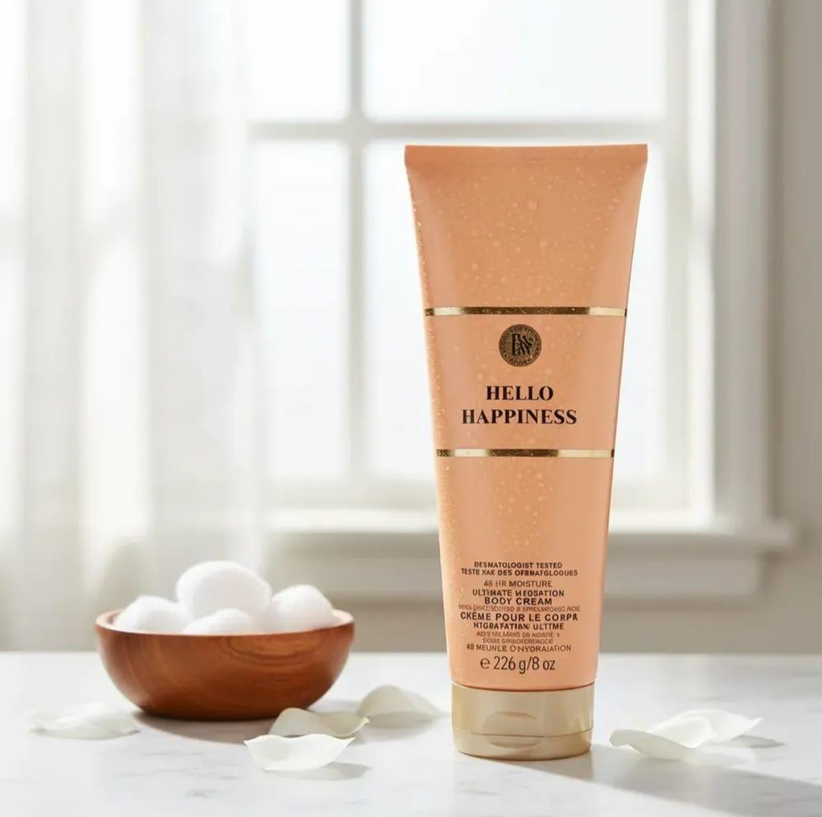 Body Cream. Hello Happiness. 226g. Bath & Body Works-2