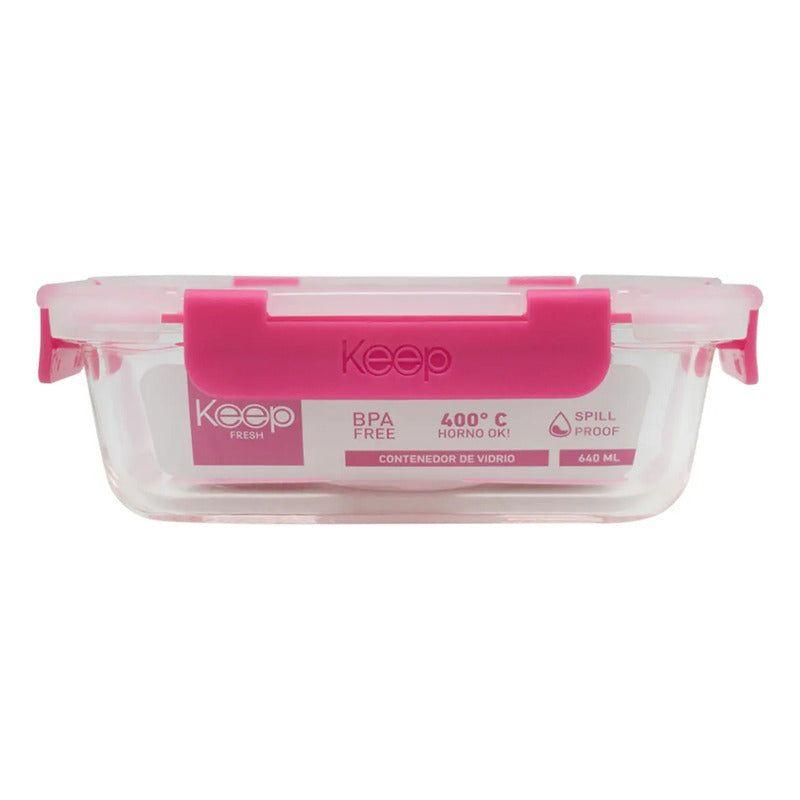      Contenedor Hermético 640 Ml Keep Rosado-0