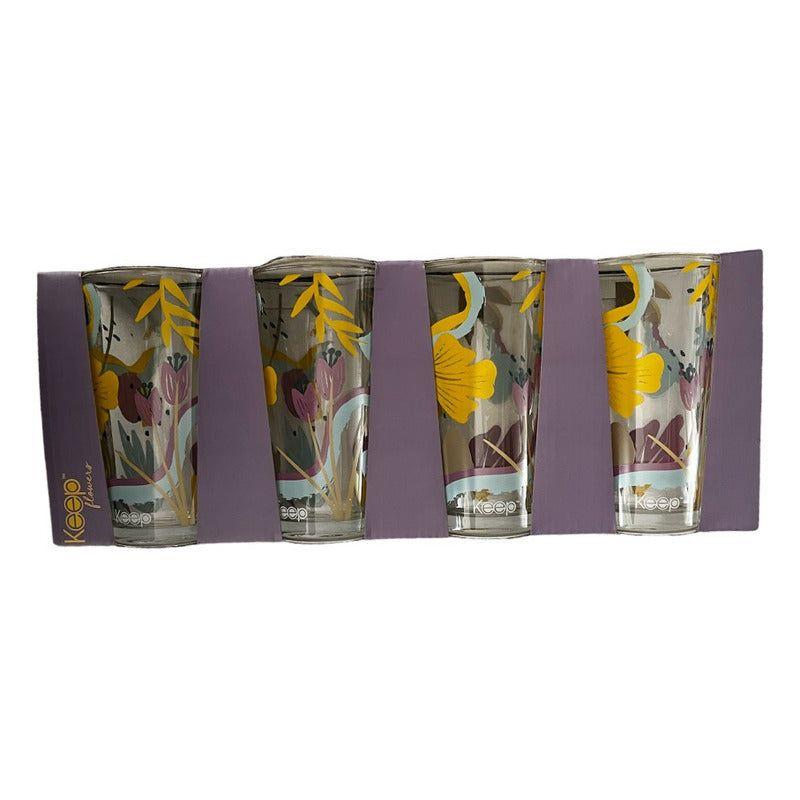 Set 4 Vasos Keep Flowers Vidrio 475 Ml-0
