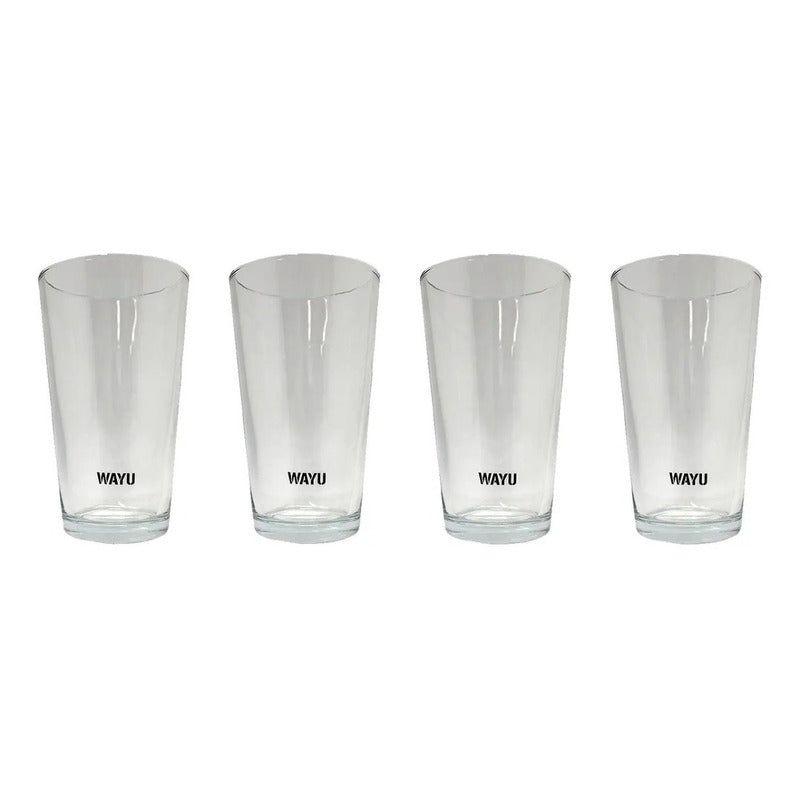      Set 4 Vasos Wayu Vidrio Grueso 475ml Crystal Glass-0