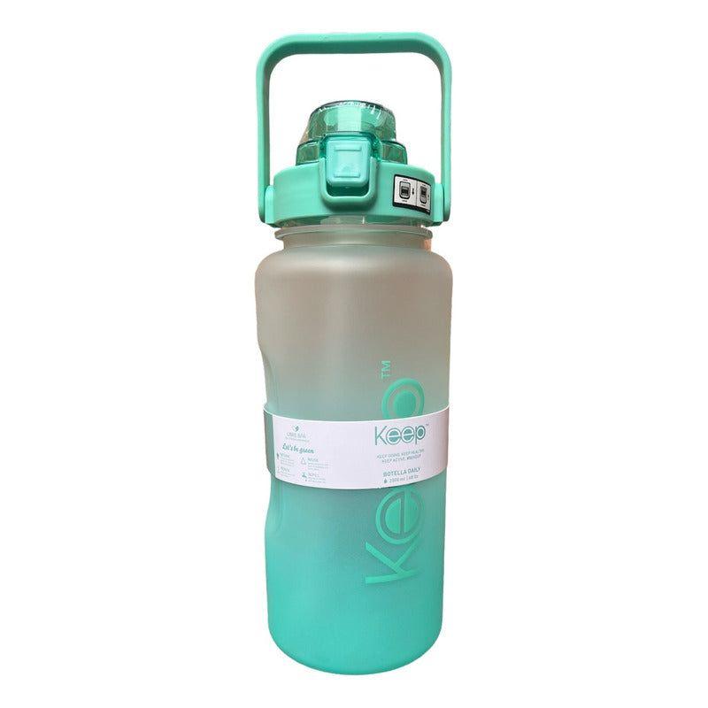 Botella De Agua Daily Keep Gran Capacidad 2lt Deportiva color rosado-0