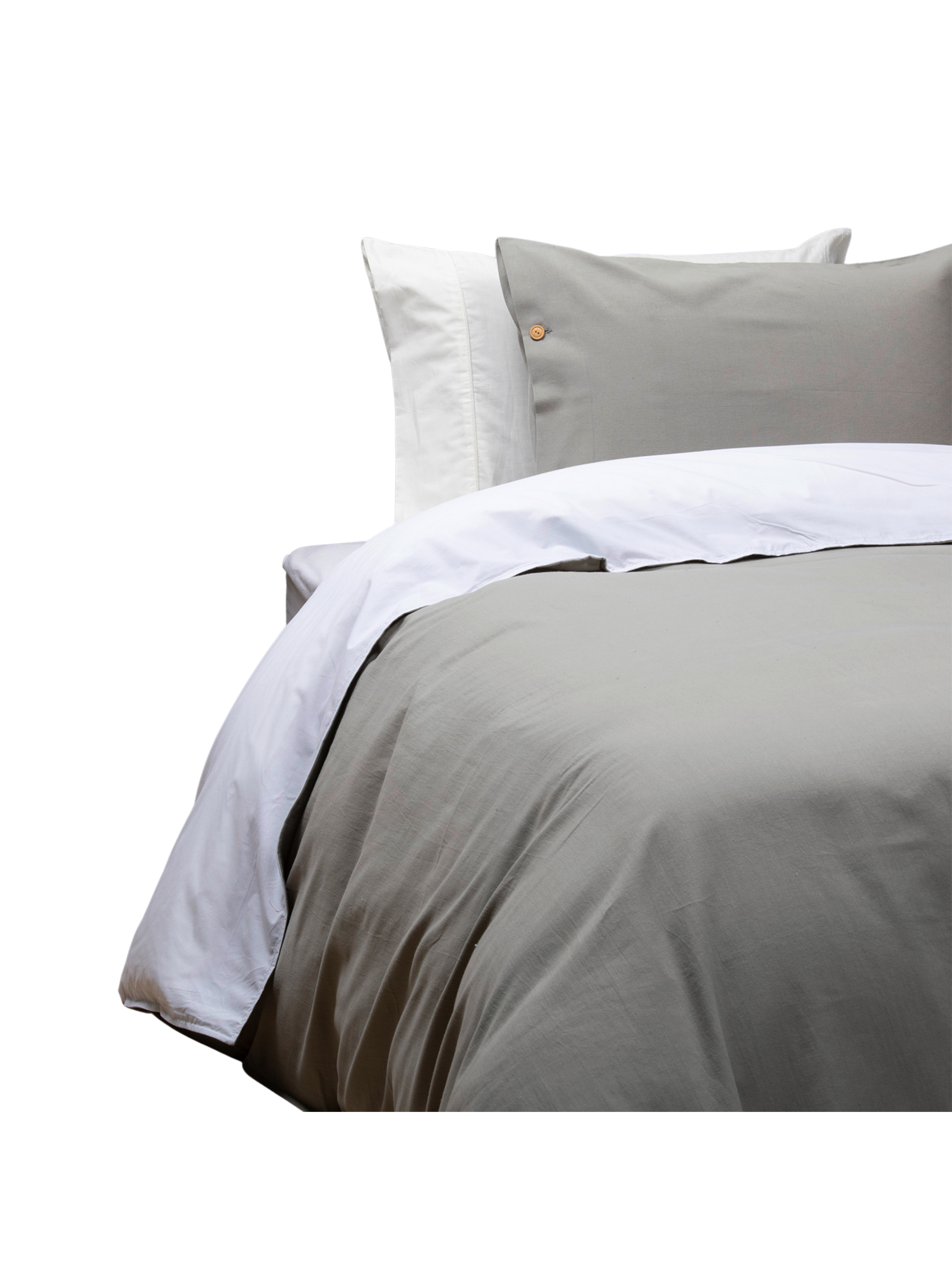 Funda de plumón gris oscuro algodón King-0