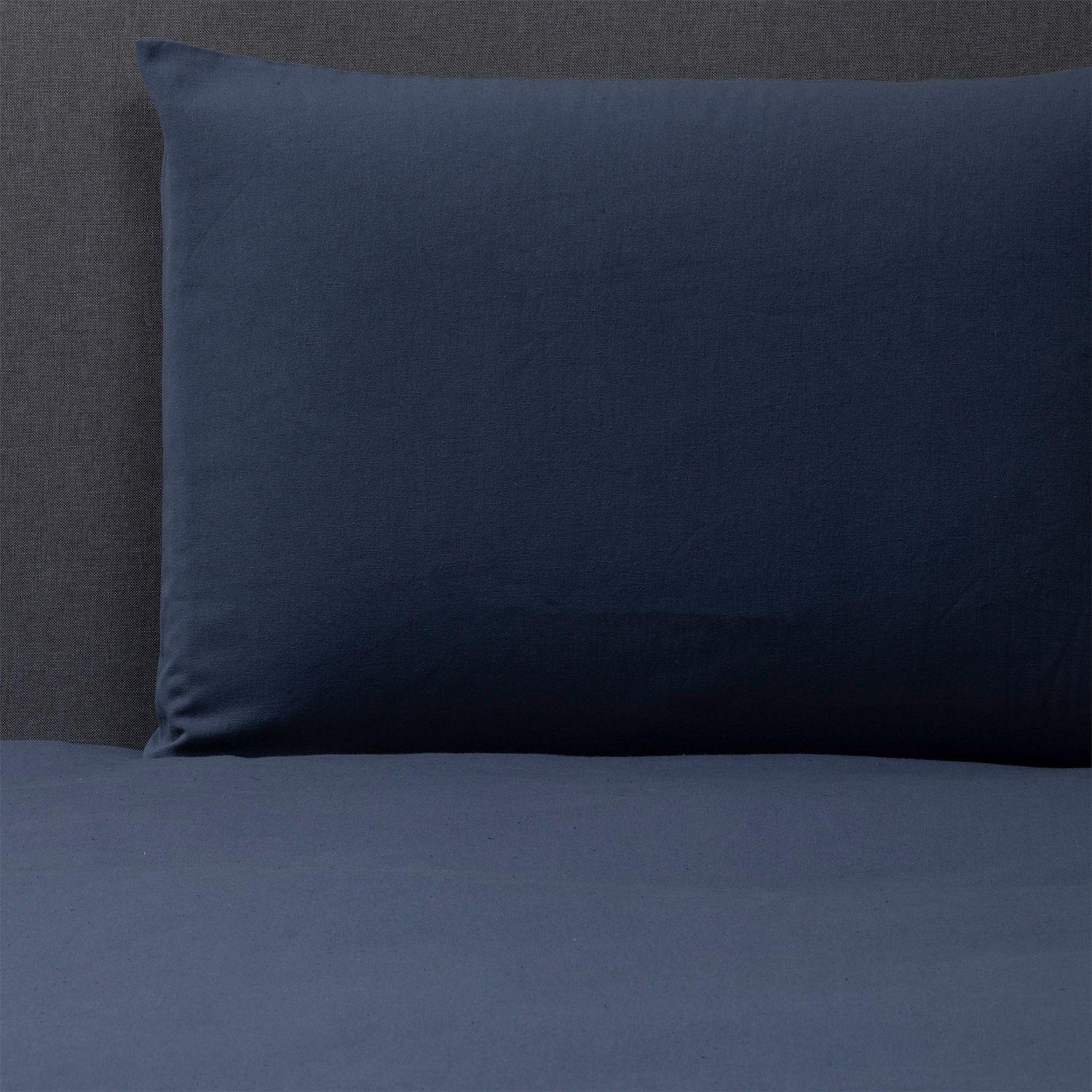 Funda de plumón azul lino algodón 1P-1
