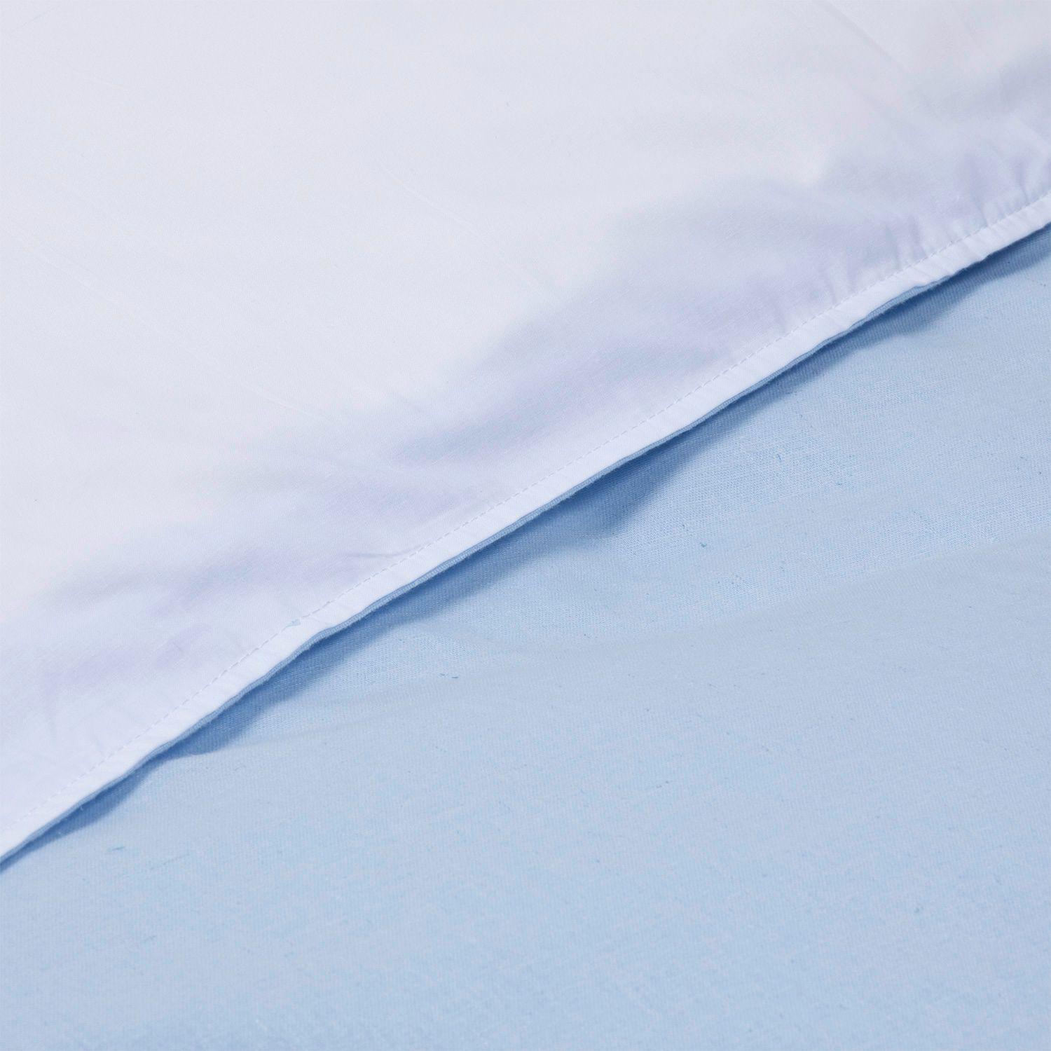 Funda de plumón celeste lino algodón 1P-1