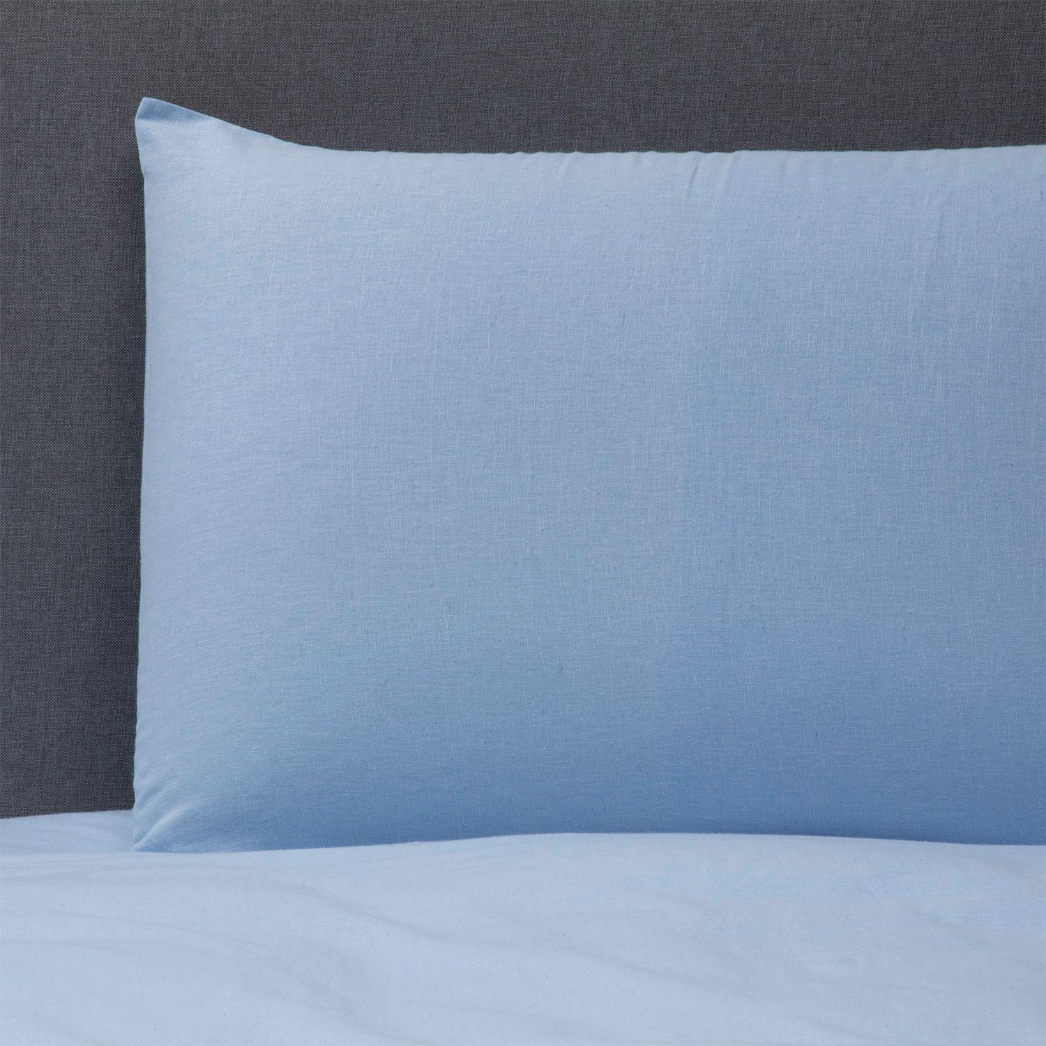 Funda de plumón celeste lino algodón 1P-2