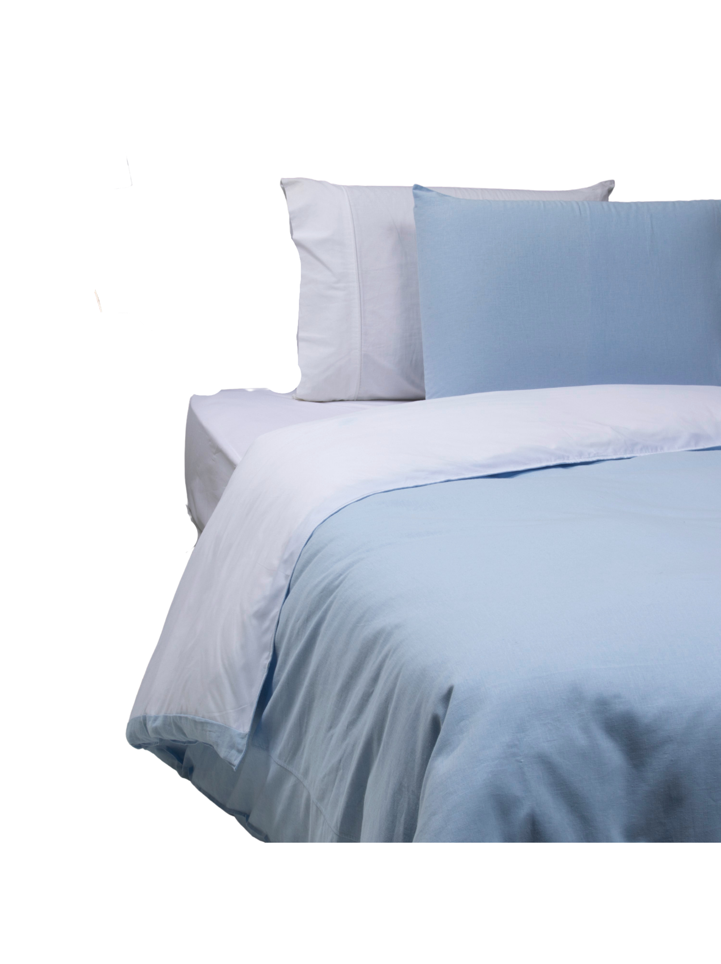 Funda de plumón celeste lino algodón 1P-0
