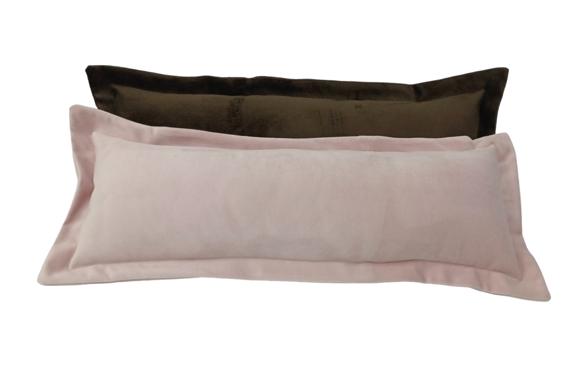 Pack 2 Cojines Felpa Café y Palo Rosa.-0