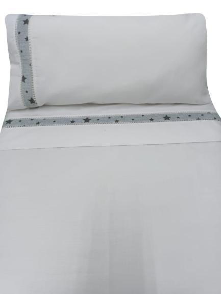 Set Sabanas Estrellas Estampadas Celeste Cuna  Plumón-2