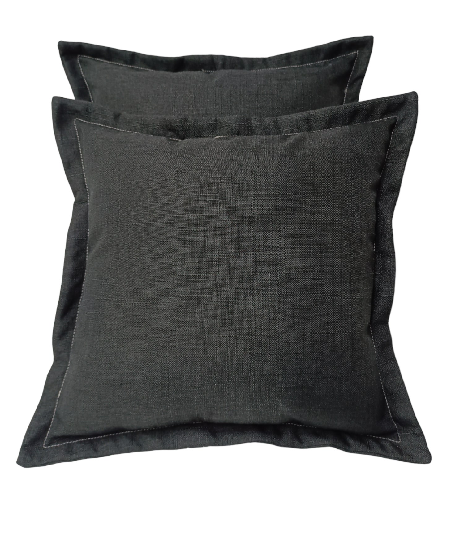 Pack 2 Cojines Decorativo Lino Negro.-0