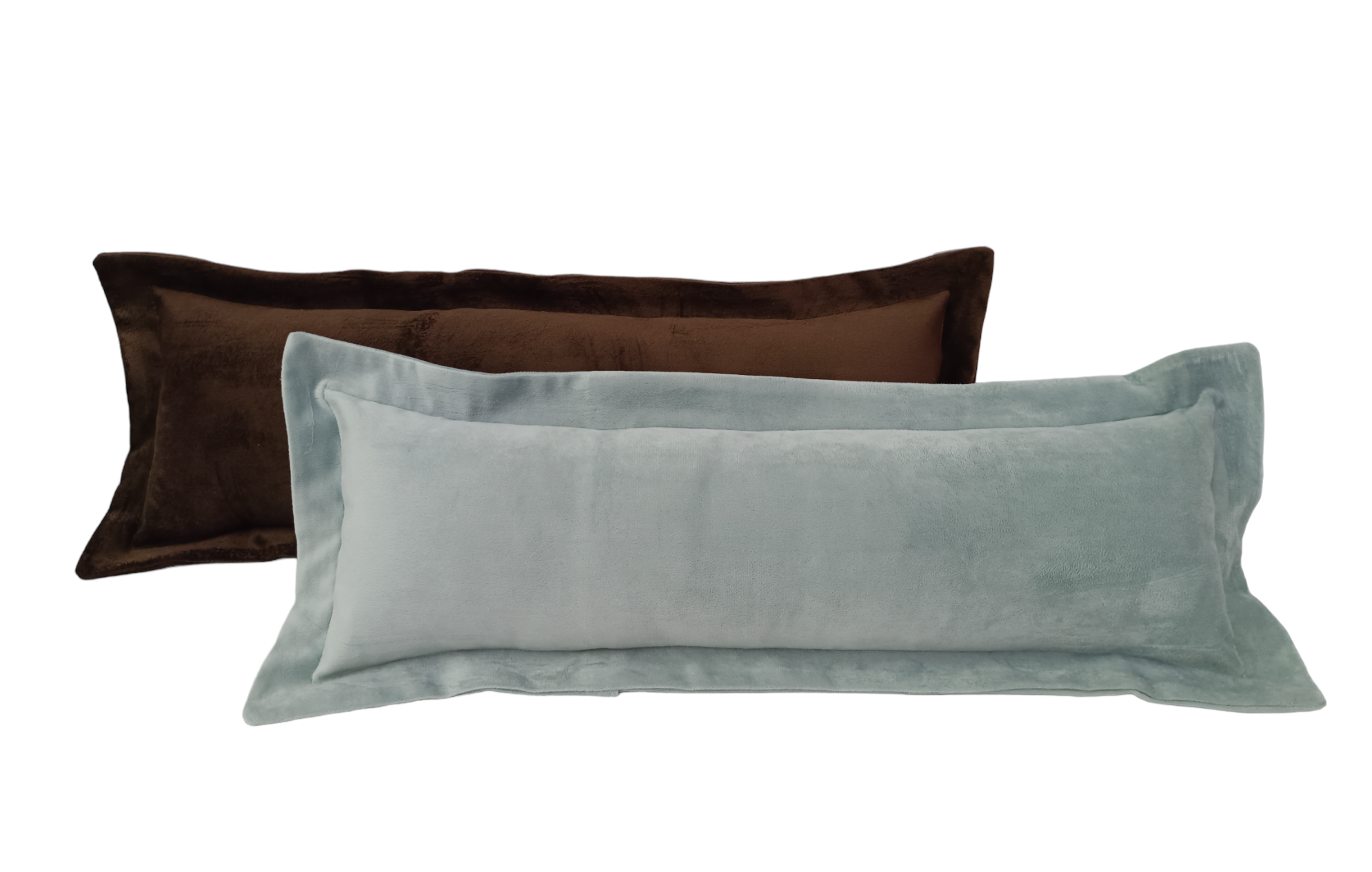 Pack 2 Cojines Felpa Cafe y Menta -1