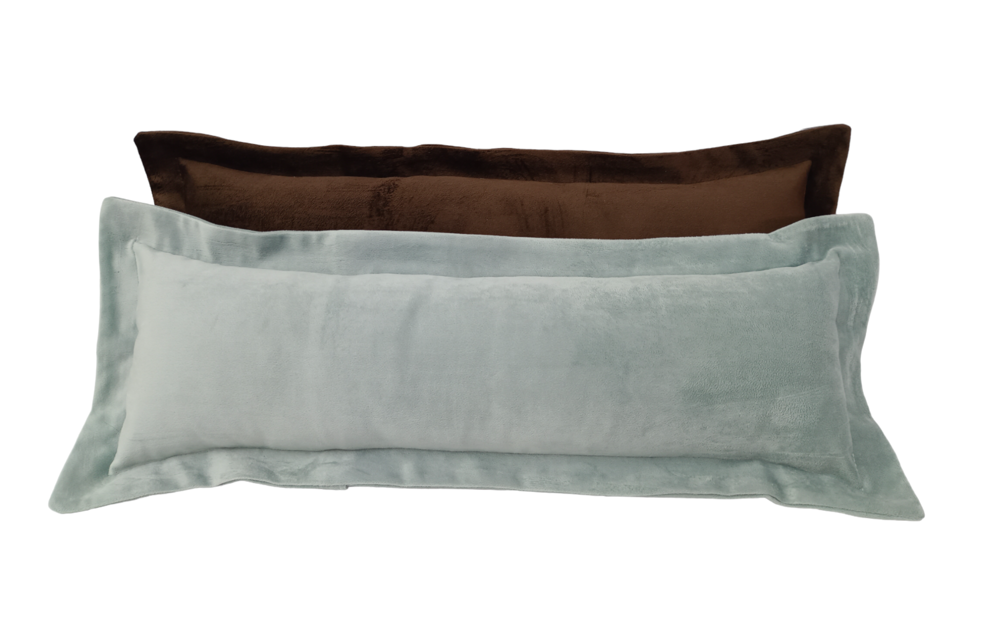 Pack 2 Cojines Felpa Cafe y Menta -0