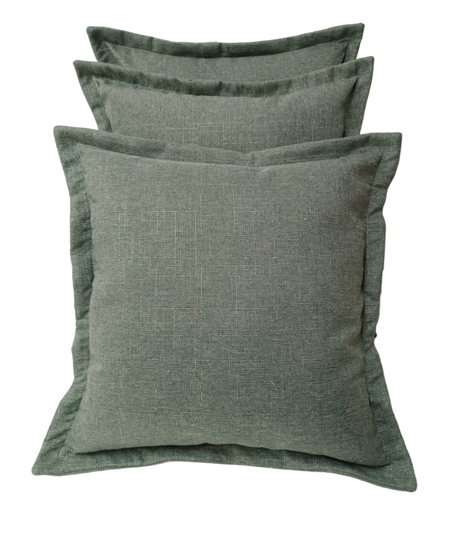 Pack 3 Cojines Decorativo Lino Verde Menta.-0