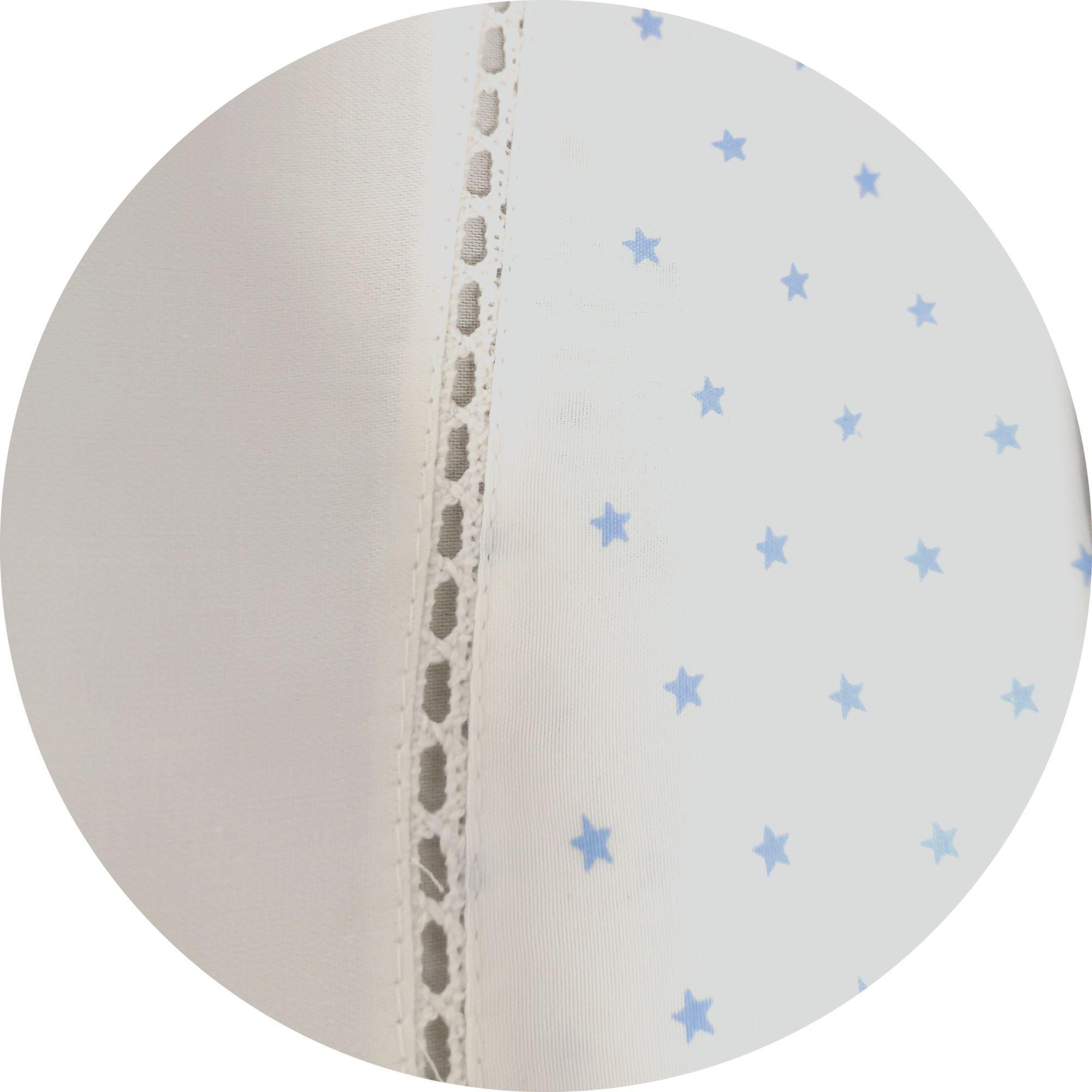 Sabanas Cuna Bebe Estrella Azul, 300 Hilos, 100% Algodón-2