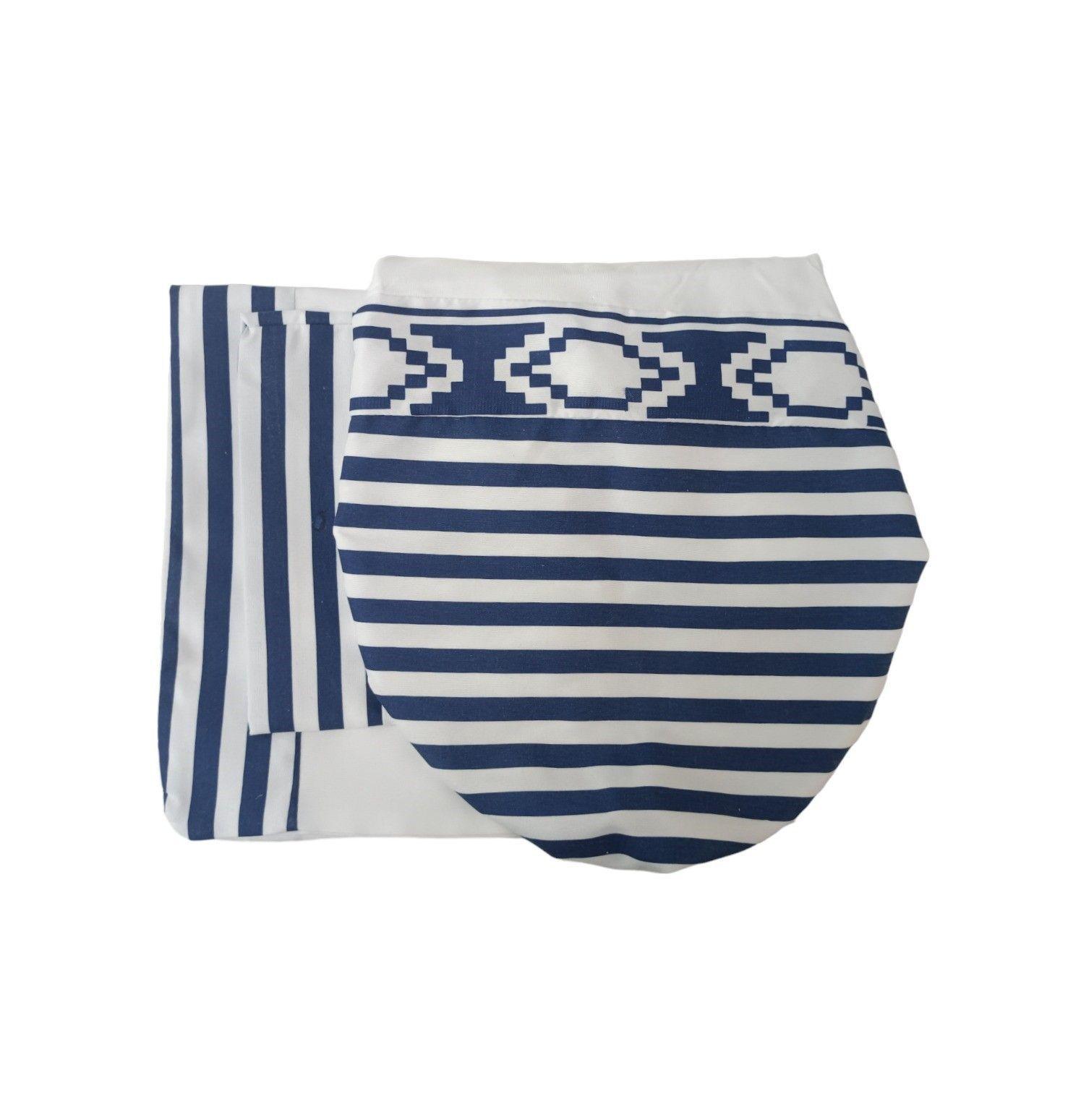 Set De Baño Raya Azul.-0