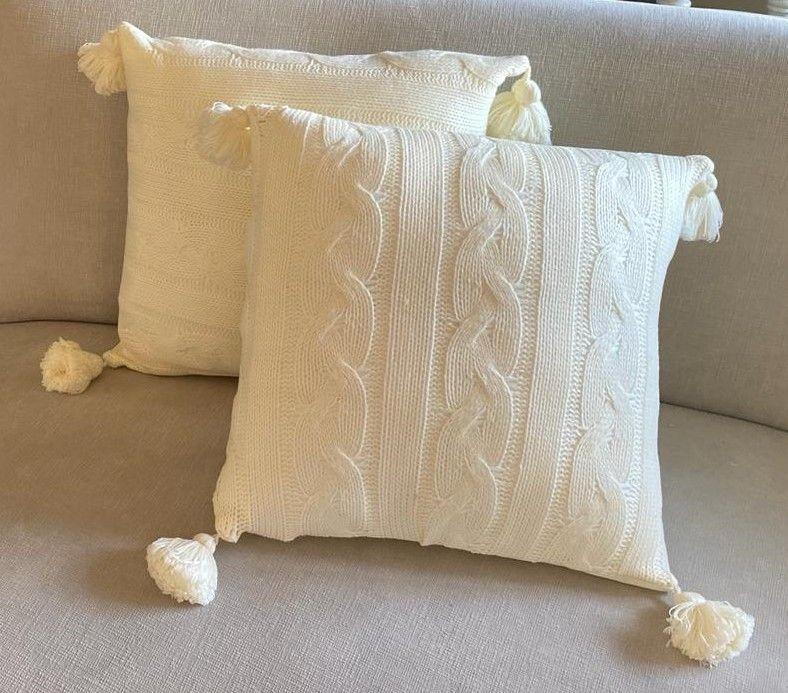 Pack Cojines Decorativo Crudo Con Pom Pom-0