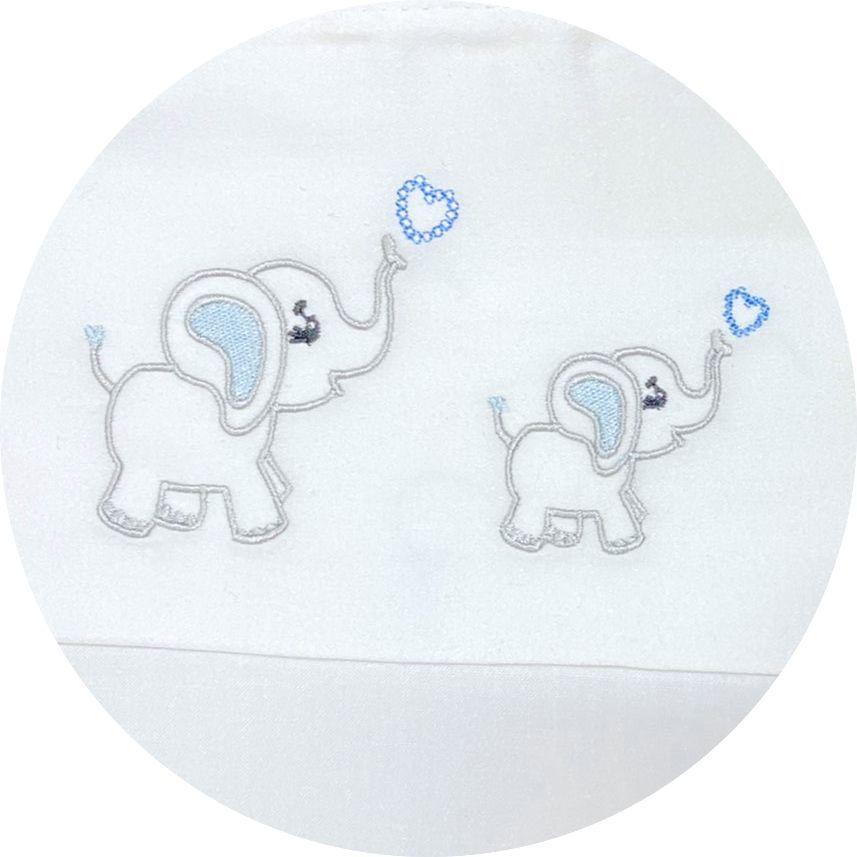 Sabanas Colecho Bebe 300 Hilos, 100% Algodón Elefante Celeste -1