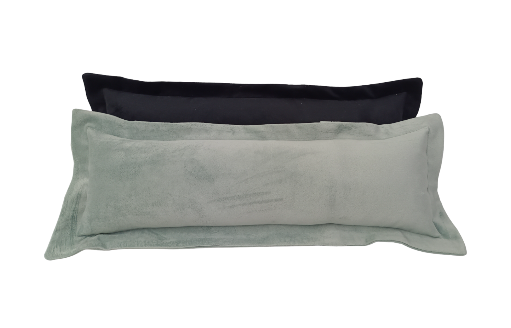 Pack 2 Cojines Felpa Negro y Menta.-0