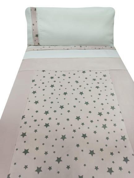 Plumón Rosado Estrellas Estampadas Cuna-0