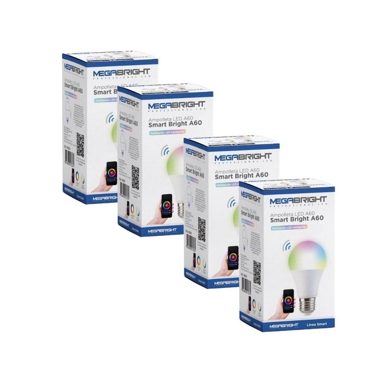 Pack 4 Ampolleta LED Smart Wifi 10w E27 Google Home Alexa-0