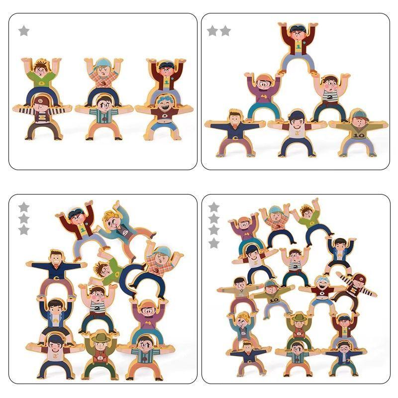 Bloques Equilibrio Madera Niños Figuras Apilables Juego Motricidad Montessori-4
