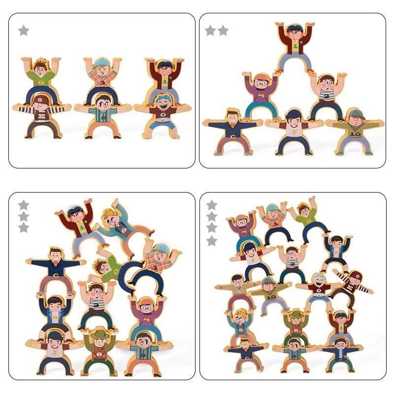 Bloques Equilibrio Madera Niños Figuras Apilables Juego Motricidad Montessori-5