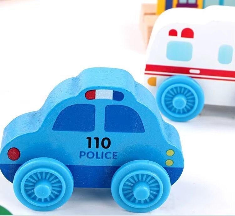 Tren Madera Niños Pista con Rieles y Accesorios Juego Educativo-2