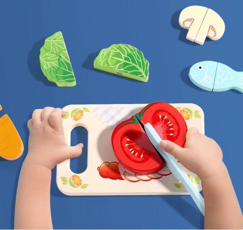 Cocina Juguete Madera Niños Set Juego Rol Montessori Educativo Accesorios-2