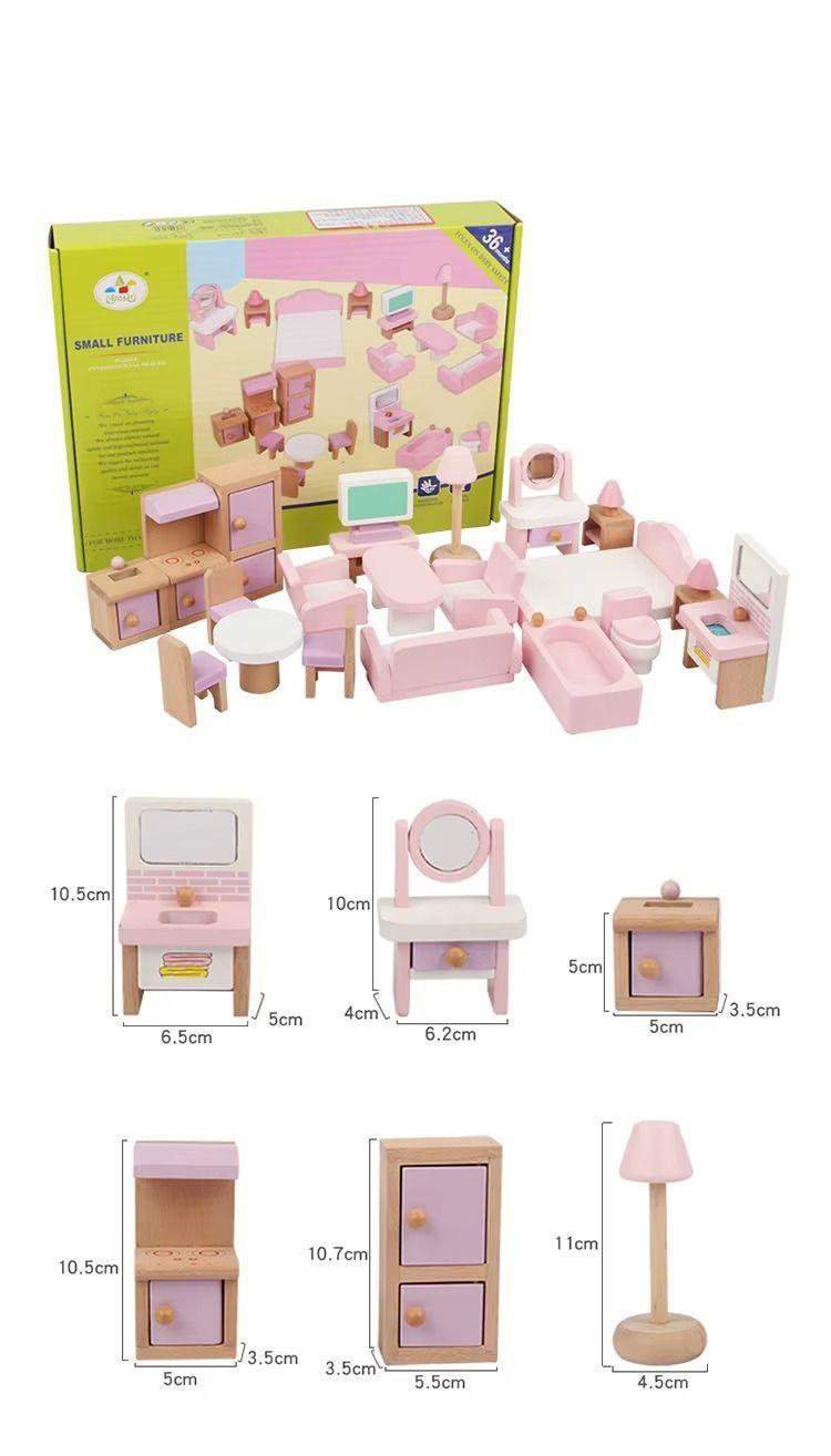 Set Muebles De Madera Para Casa Muñecas 22 Piezas Cd10051-5