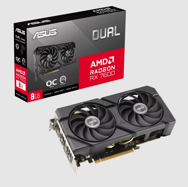 ASUS Dual Radeon RX 7600 EVO OC Edition 8GB GDDR6-2
