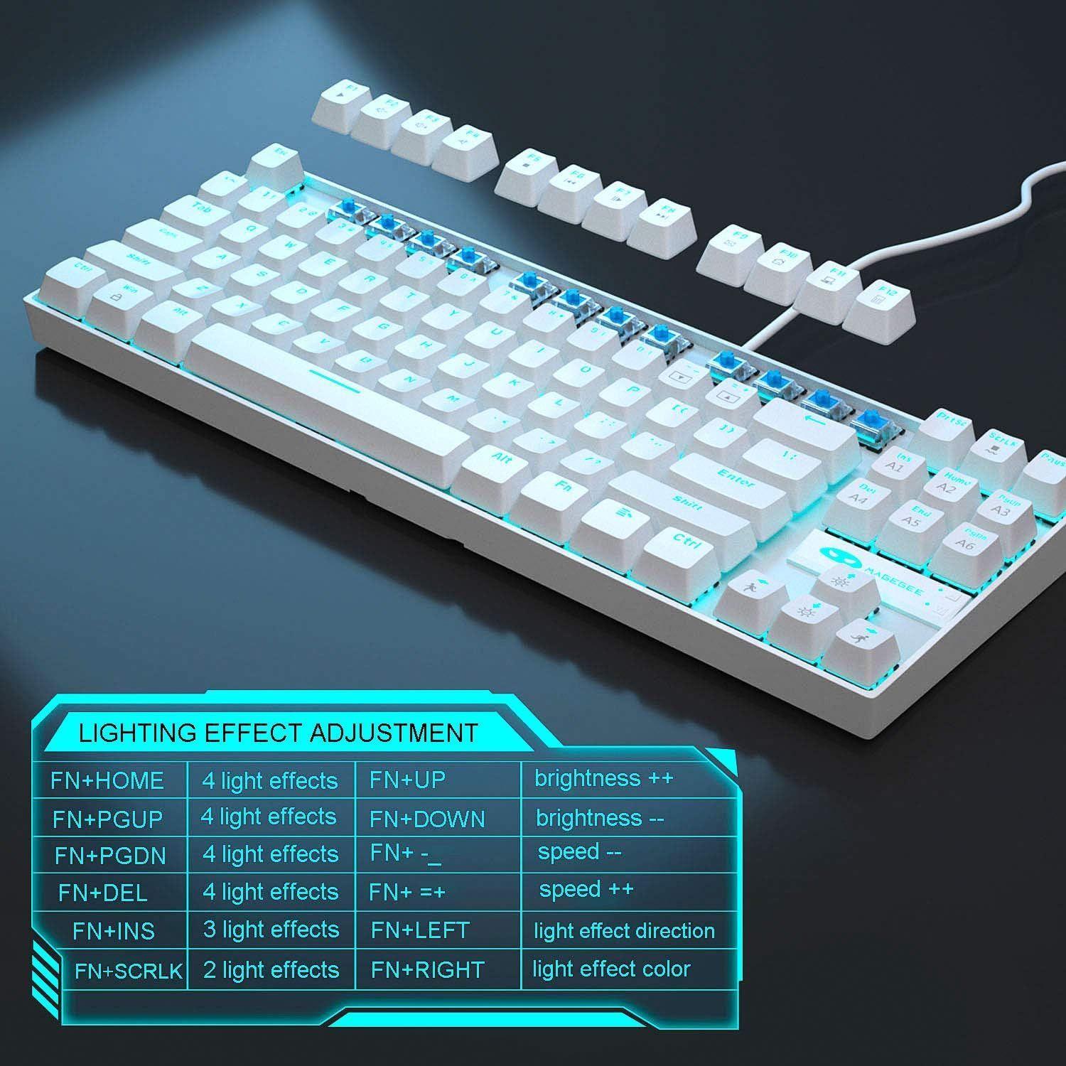 Magegee teclado mecanico MK-star  - Blanco - blue switch- Español-2