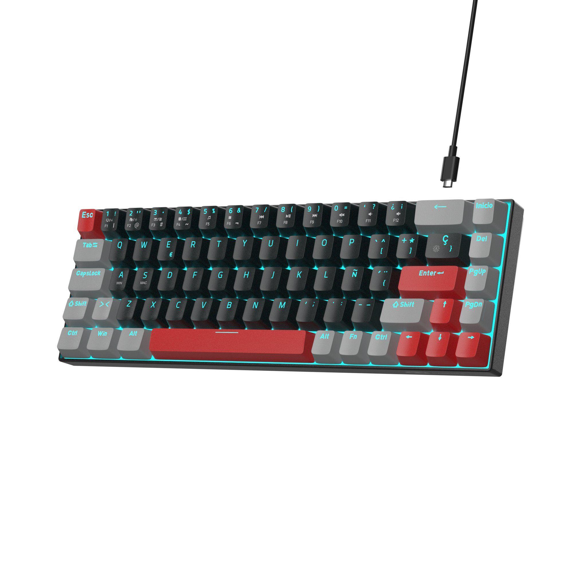 Magegee teclado mecánico MK-box  - Gris/negro red switch- Español-2